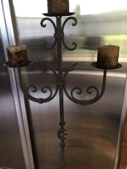 Rod Iron Standing Candle Holder