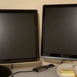 Two VERY Old But Still Working 24”  Dell Computer Monitors 