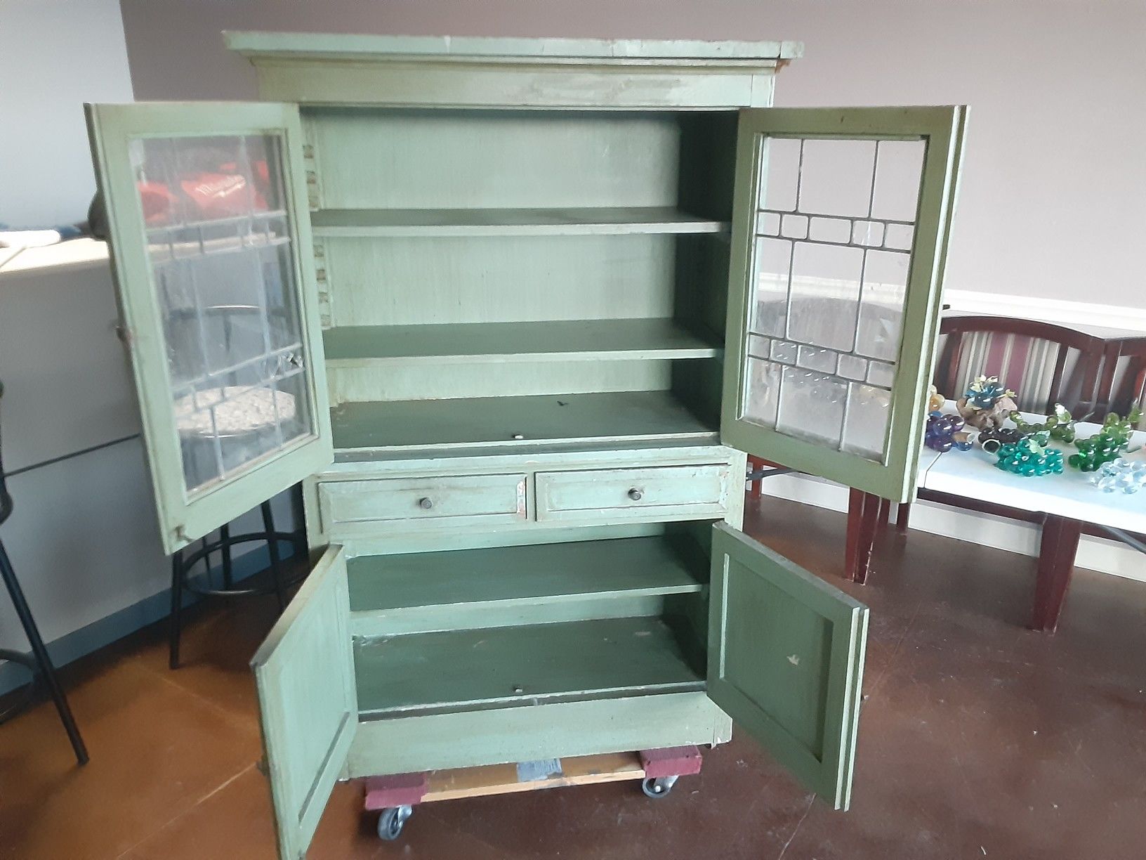 Very old Antique China cabinet, Antique China cabinet (3'wide x 5' tall 14" deep) only$20