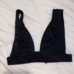 Nasty Gal Get Pool V-neck Bikini Top Black 4 US / 8 UK