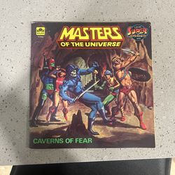 Vintage 1983 Golden Book Masters Of The Universe Caverns Of Fear, Soft Cover, VG