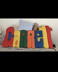 Huge GARRETT name quilt hangable pillow wall art for kids room or nursery