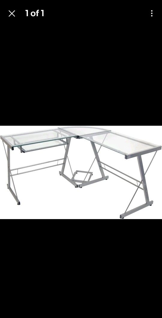 Glass computer table