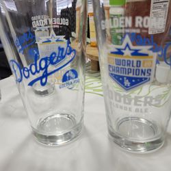4 Los Angeles Dodgers World Series Golden Road Brewing Glasses