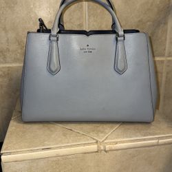 Kate Spade Gray Satchel with Silver Hardware