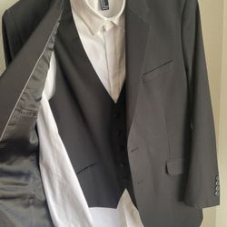 Mens Suit/blazer w/Vest And Collar Shirt