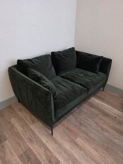 Rae 60" sofa/couch/loveseat green velvet