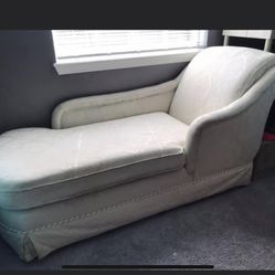 Vintage cream White color chase lounger couch upholstered