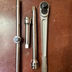 WILLIAMS H-51B 3/4” DRIVE CHROME RATCHET USA & X-20C SLIDING HEAD & X-110 EXT