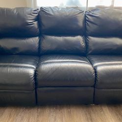Leather Sofa & Loveseat Both Dual Recliner