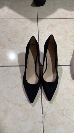Black Suede Pointed-Toe Heels