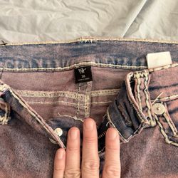 Pink Stained True Religion Acid wash Jeans 36 X 32