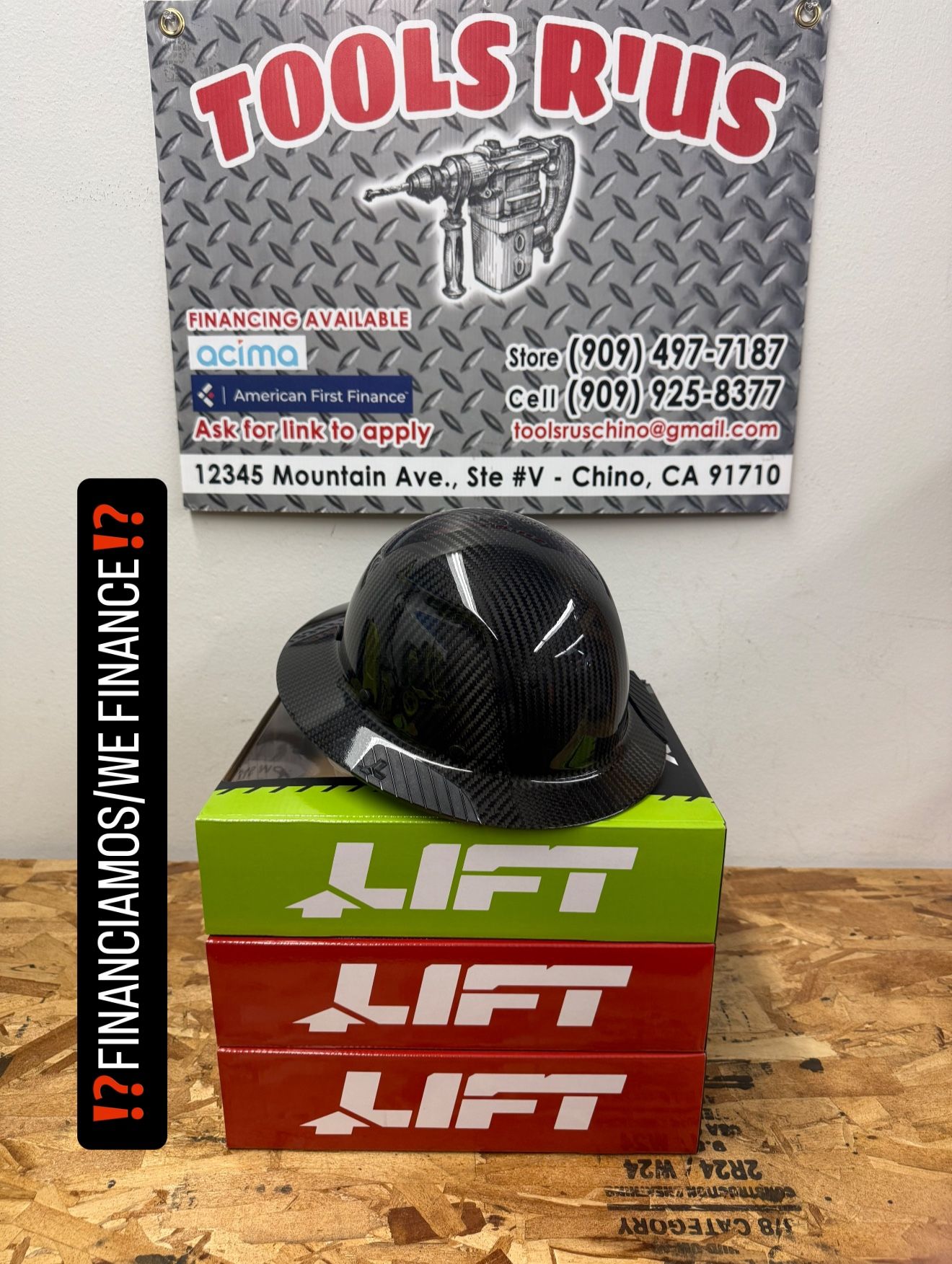 LIFT SAFETY DAX Hard Hat Full Brim BLK Gloss**(FINANCIAMOS/WE FINANCE)**