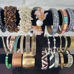 Selection of Bangle & Natural Stone Bracelets.  $5 each.