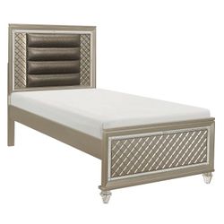 Brand new champagne metallic finish twin bedframe (42.5 x 80.5 x 52H)