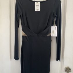 Bailey 44 Black Cut Out Dress With Flesh Mesh XS