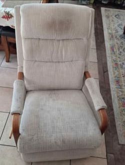 Rocking Recliner with Wood Arms + Foot Rest