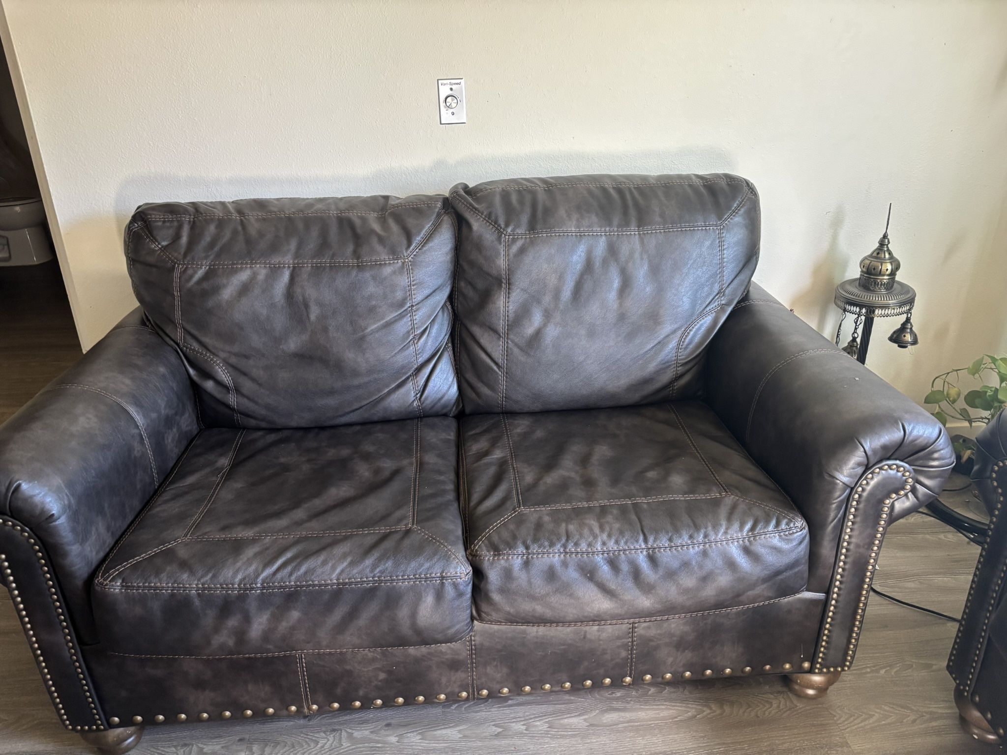 Dark Leather Couches