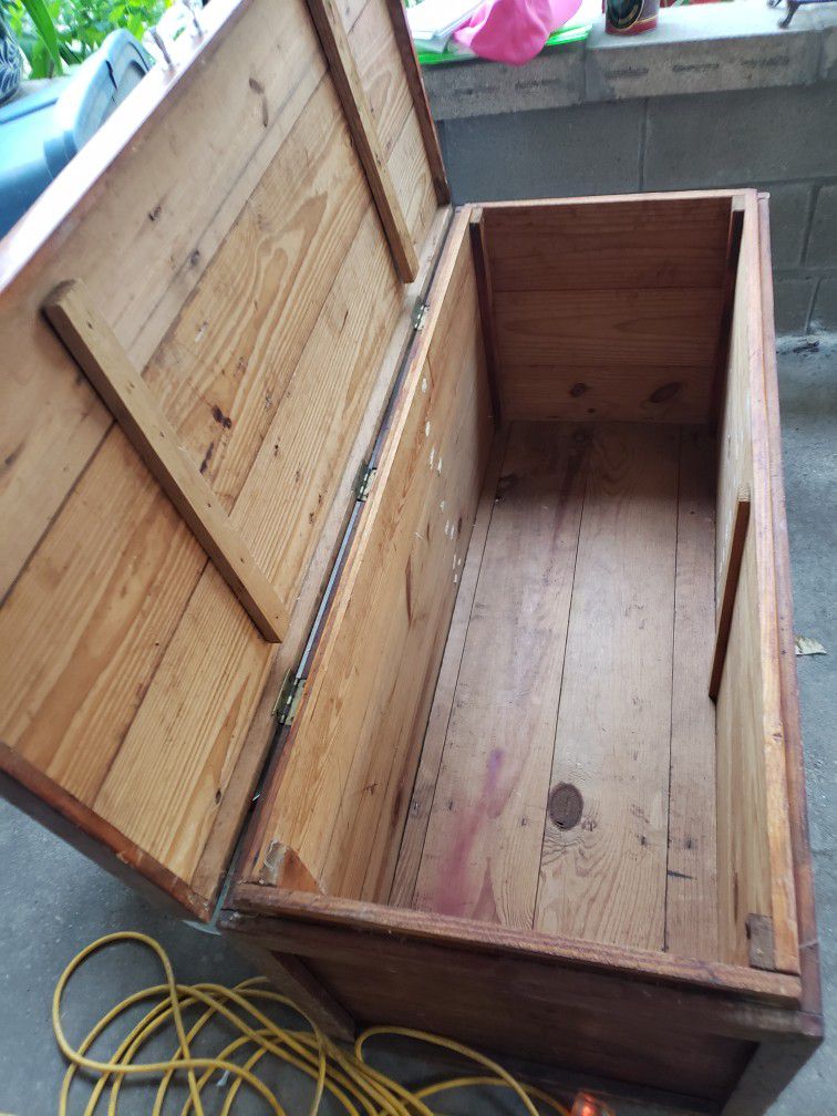 Large Antique Wood Storage Box