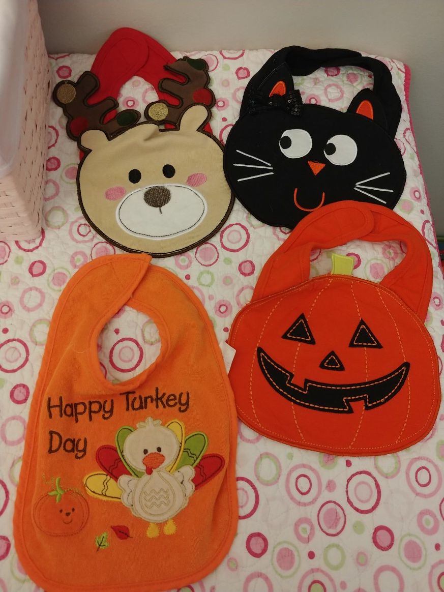 All Bibs and Burp Clothes do not have stains and are in great condition. Selling in lots