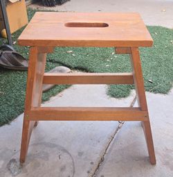 Vintage Wooden Step Stool with Carry Handle