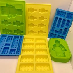 6x set of Lego inspired building block silicone mold