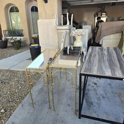 Set Of Gold End Tables 
