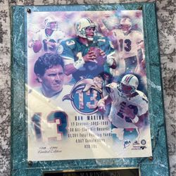 Dan Marino Miami Dolphins  Plaque 10x13 1983-99 Vintage NFL Photo Sealed