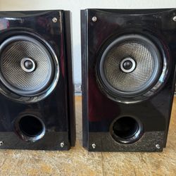 Insignia Bookshelf Speakers Pair – Home Theater Surround Sound – Stereo Audio – 120W 8 Ohm
