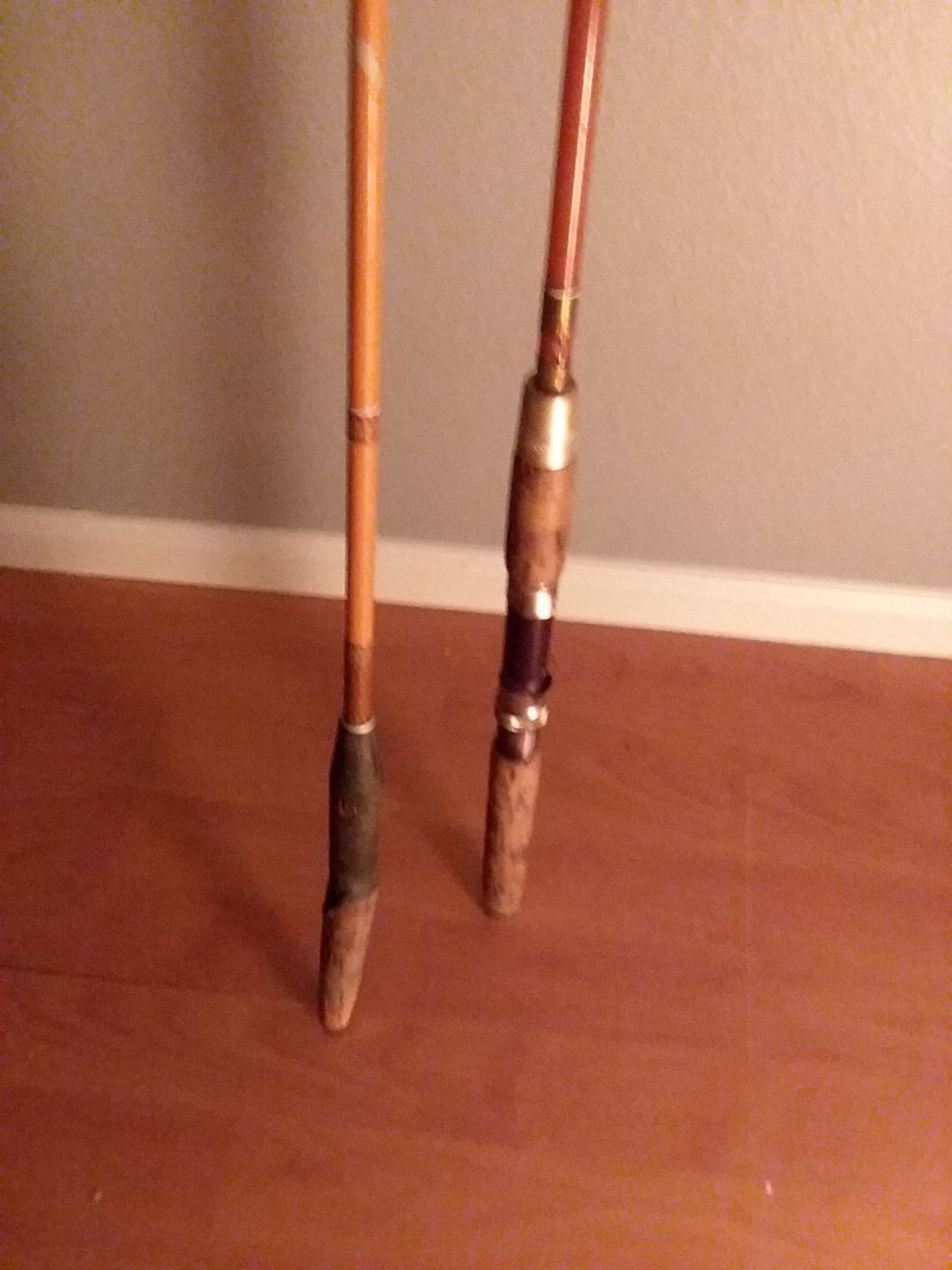 Two vintage fishing poles