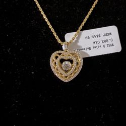 Gold over silver moissanite set