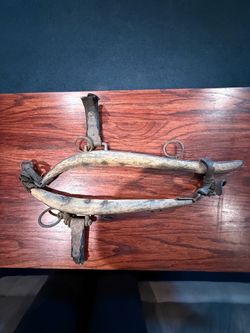 Antique Draft Horse Harness Hames – Wood & Iron Farm Tool – Western Ranch Decor