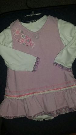 Girl 9m dress with long sleeve onesie
