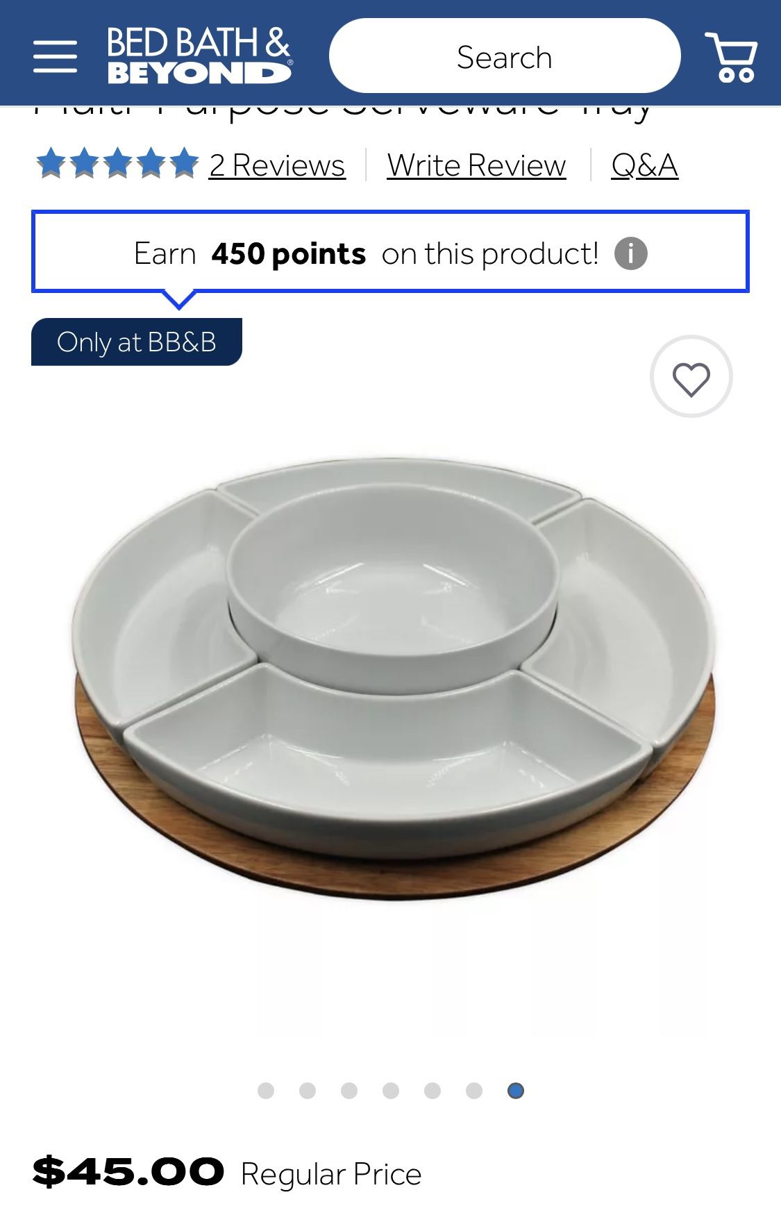 Our Table™ Hayden 5-Piece Multipurpose Server Tray in White Porcelain