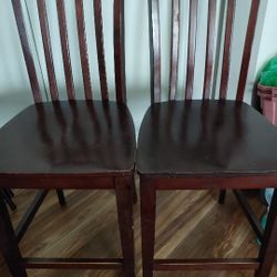 2 Bar Wooden Chairs