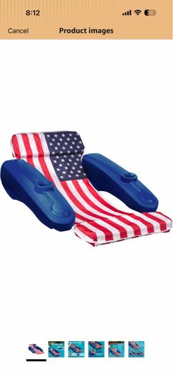 XtremepowerUS USA Patriotic Floating Chaise Pool Lounger Headrest Padded Large Lounge, Backrest, Footrest & Cupholder for Adults 51 75$