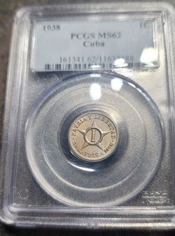 1938 Cuba 1 CENTAVO PCGS MS62