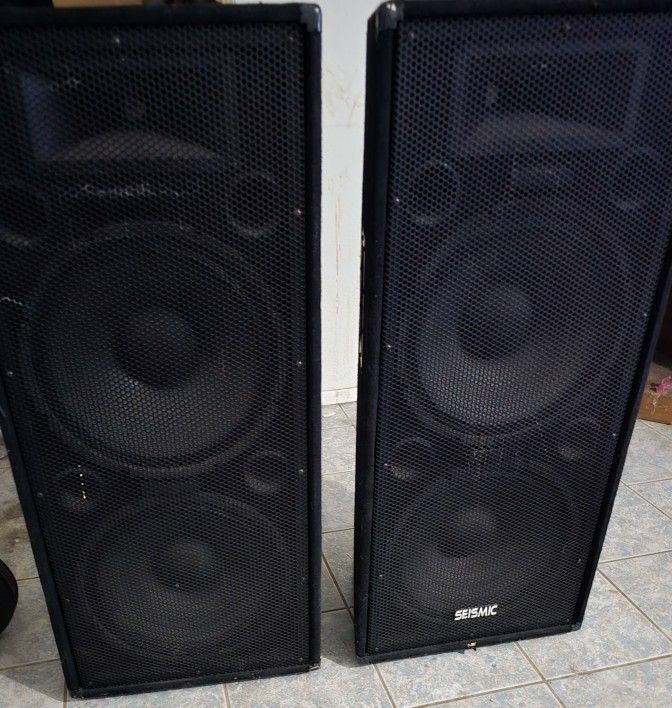 2 Seismic Audio Fault Line FL-155PC 800w Rms Pa Speakers