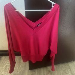 Express Bright Pink Off The Shoulder Top - Size XS