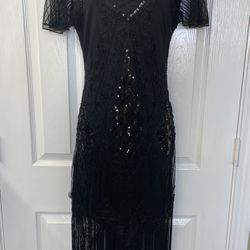 Fully Beaded Fringe Dress, medium