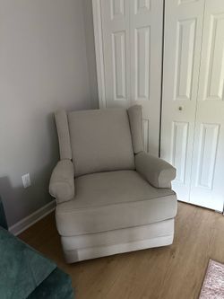 Beige Upholstered Nursery Recliner