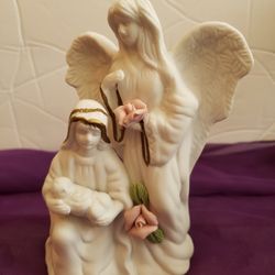 Madonna and Child Mary Sitting Jesus Ceramic 5" Statue. xmas