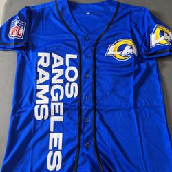 Rams Blue Baseball Jersey 