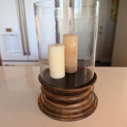 Glass Hurricane Candle Holder 