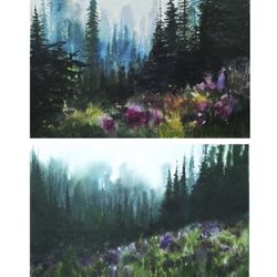 Wildflower Forest Watercolor Prints. All Artwork My Own. $40 Each. West Seattle
