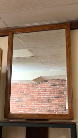 Wooden Framed Mirror 51”x36”