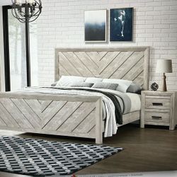 Kelcey Queen Gel-Pedic Bed And Nightstand 