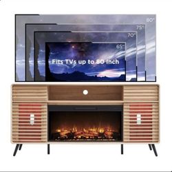 70"TV Stand with 36" Electric Fireplace