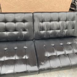 Black Futon Faux Leather  