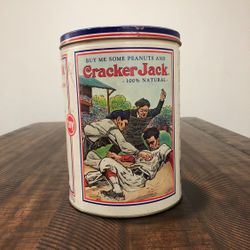 Vintage Cracker Jack Popcorn Confection Metal Tin – Sailor Boy & Dog Design – 11oz – Retro Collectible